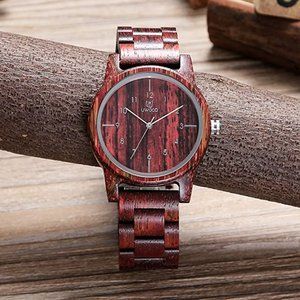 Wooden Watch Series 40 mm Unisex Natural Handmade Wood Watch w/Adjustable Band